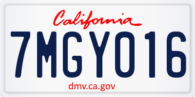 CA license plate 7MGY016