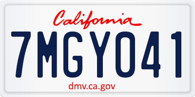 CA license plate 7MGY041