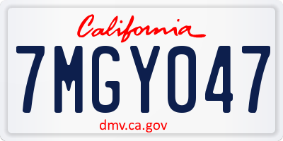CA license plate 7MGY047