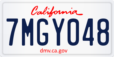 CA license plate 7MGY048