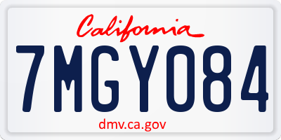 CA license plate 7MGY084