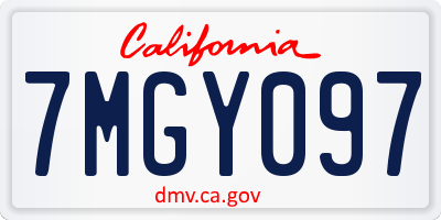 CA license plate 7MGY097