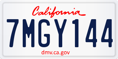 CA license plate 7MGY144