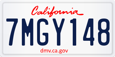 CA license plate 7MGY148