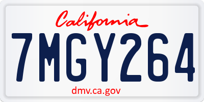 CA license plate 7MGY264