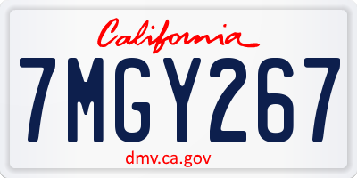 CA license plate 7MGY267