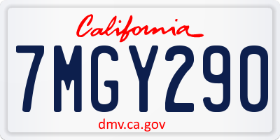 CA license plate 7MGY290