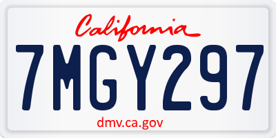 CA license plate 7MGY297