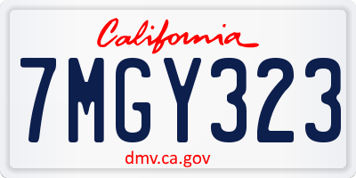 CA license plate 7MGY323