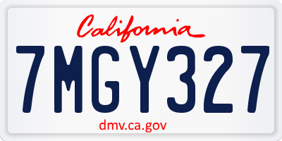 CA license plate 7MGY327