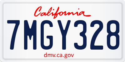 CA license plate 7MGY328