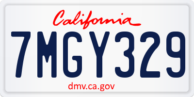 CA license plate 7MGY329