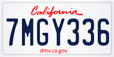 CA license plate 7MGY336