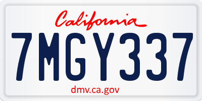 CA license plate 7MGY337