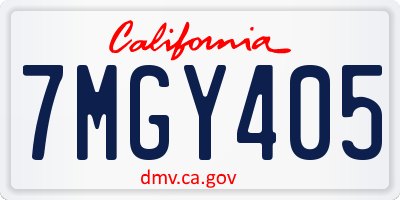 CA license plate 7MGY405