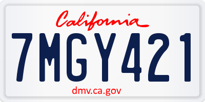 CA license plate 7MGY421