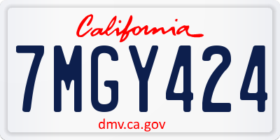 CA license plate 7MGY424