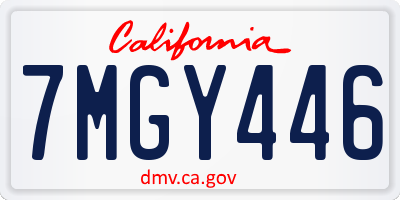 CA license plate 7MGY446