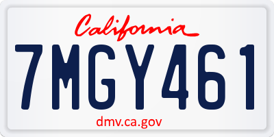 CA license plate 7MGY461