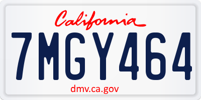 CA license plate 7MGY464