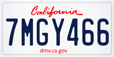 CA license plate 7MGY466