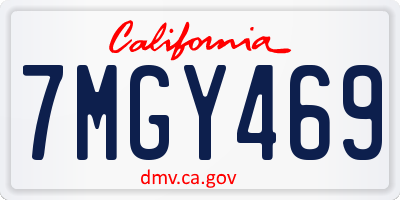 CA license plate 7MGY469