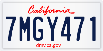 CA license plate 7MGY471