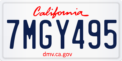 CA license plate 7MGY495