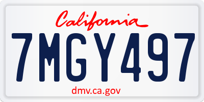 CA license plate 7MGY497