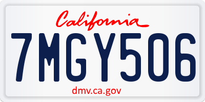 CA license plate 7MGY506