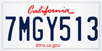 CA license plate 7MGY513