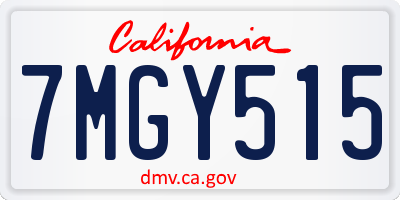 CA license plate 7MGY515
