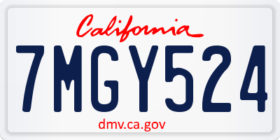 CA license plate 7MGY524