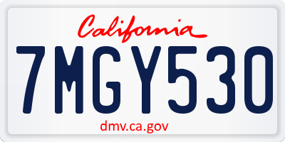 CA license plate 7MGY530