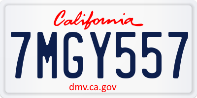 CA license plate 7MGY557