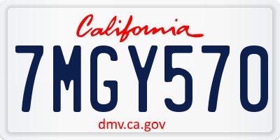 CA license plate 7MGY570