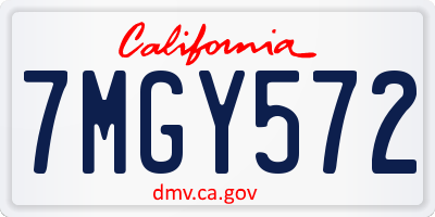 CA license plate 7MGY572