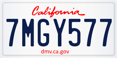 CA license plate 7MGY577