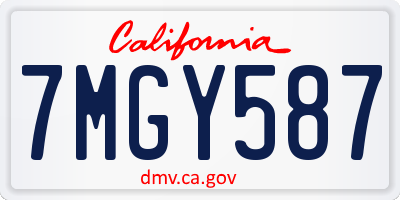 CA license plate 7MGY587