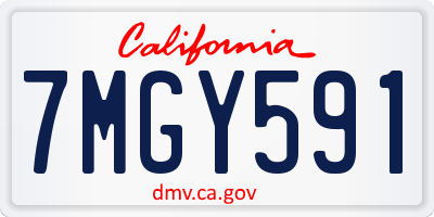 CA license plate 7MGY591