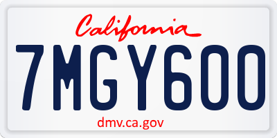 CA license plate 7MGY600