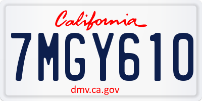 CA license plate 7MGY610