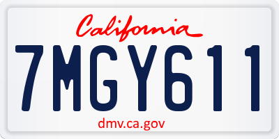 CA license plate 7MGY611