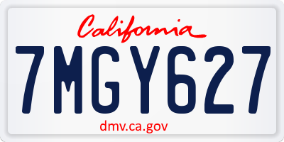 CA license plate 7MGY627