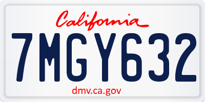 CA license plate 7MGY632