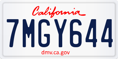 CA license plate 7MGY644