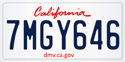 CA license plate 7MGY646