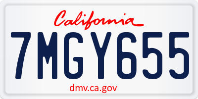 CA license plate 7MGY655