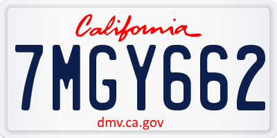 CA license plate 7MGY662