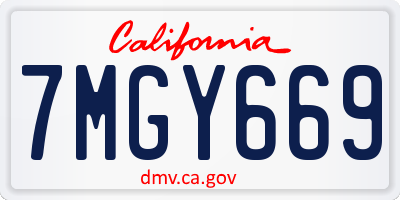 CA license plate 7MGY669